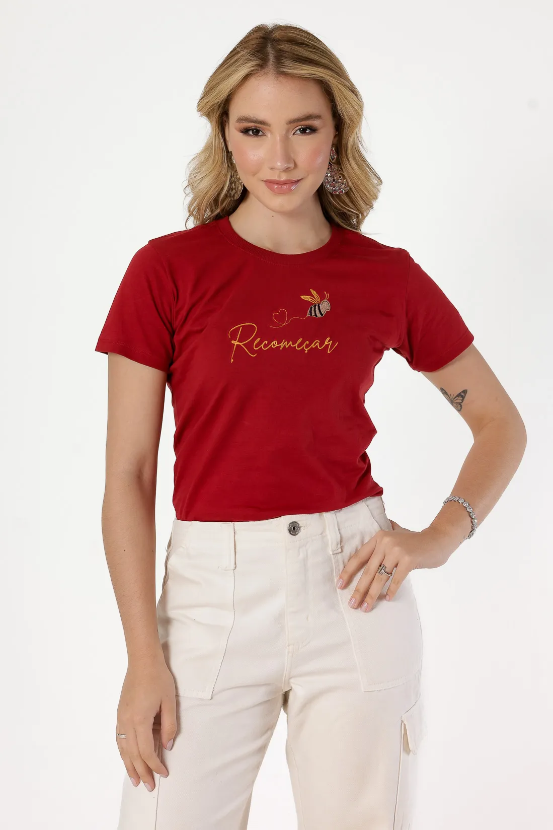 T-shirt Bordada Recomeçar - Imagem 3